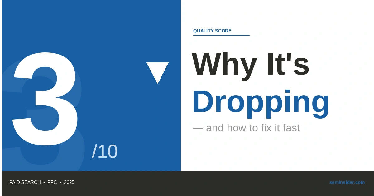 Why Your Google Ads Quality Score Is Dropping — And How to Fix It Fast