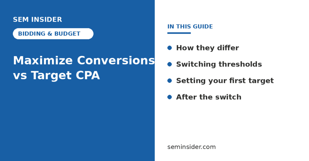 Maximize Conversions vs Target CPA switching guide - SEM Insider