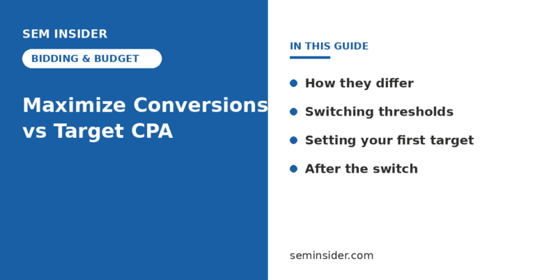 Maximize Conversions vs Target CPA switching guide - SEM Insider