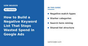 How to build a negative keyword list in Google Ads - SEM Insider