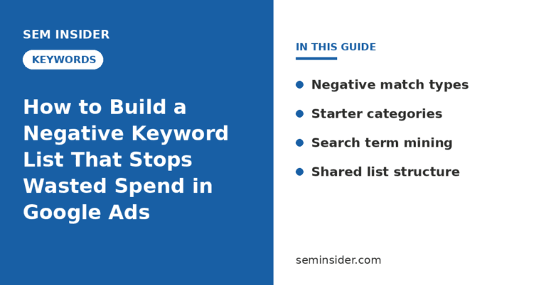 How to build a negative keyword list in Google Ads - SEM Insider